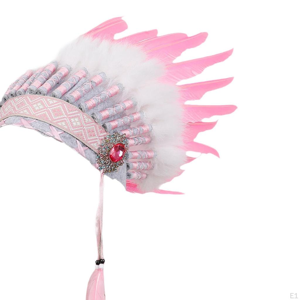 Indian Chief Feather Headdress Costume Accessory Headband for Cosplay Masquerade
