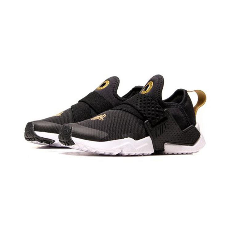 Nike Huarache Extreme Trendy Cushioning, Wear Resistant Low top Kids' Running Shoes Black Gold AH7826-007