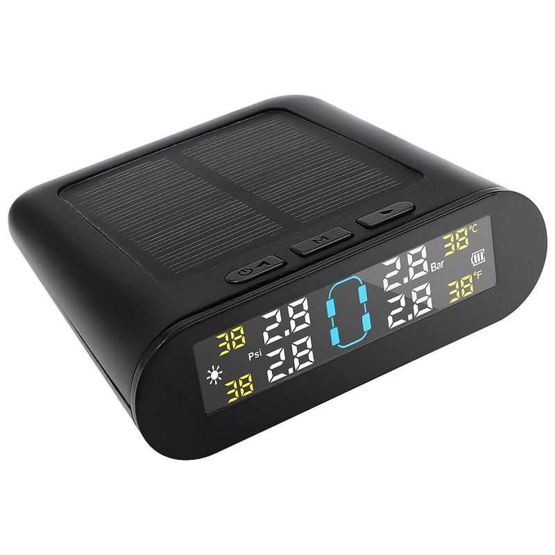 Solar TPMS Car Tire Pressure Alarm Monitor System Intelligent Tyre Pressure Temperature Warning With 4 Sensors