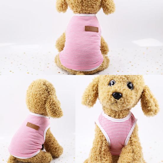 Pet Costume Stripes Pattern Dress-up Elastic Pet Dog Cats Vest Outfit for Summer