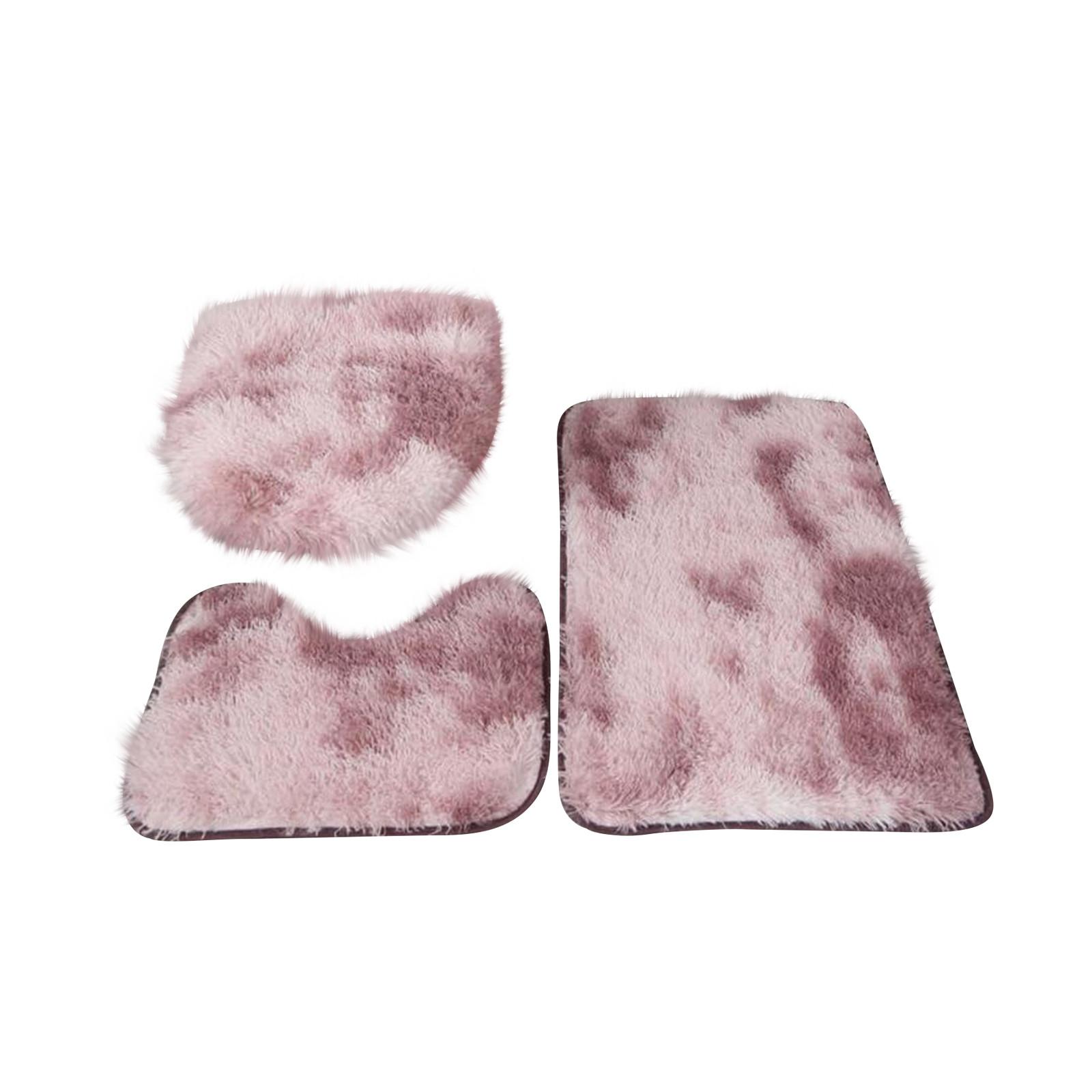 

Мягкий ультратонкий волокнистый коврик для ванной комнаты, набор из 3 предметов, скользящий коврик для ванной, плюшевый чехол для унитаза, впитывающий коврик для ванной, можно стирать в стиральной машине One Size