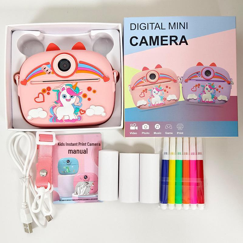 Tragbare Sofortbildkamera für Kinder - Multifunktionale Selfie- und Druckfunktionen