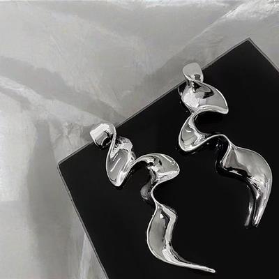 No Piercing Clip Irregular Geometric Earrings Metal Clip Exaggerated