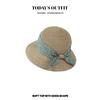 New Summer Elegant Fisherman Hat French Pastoral Straw Hat Women Outdoor Large Hat Brim Showing Small Sun Protection Hat