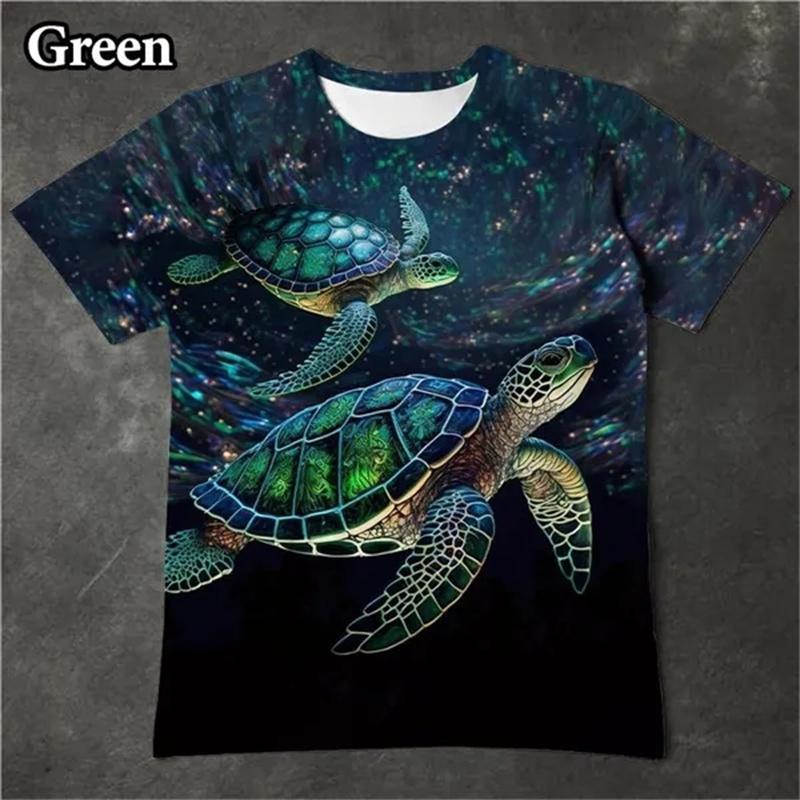 Summer Cute Sea Turtle 3D Print T-shirts Women Streetwear Casual Fashion Y2k Short Sleeve T Shirt O-neck Tees Tops Clothing