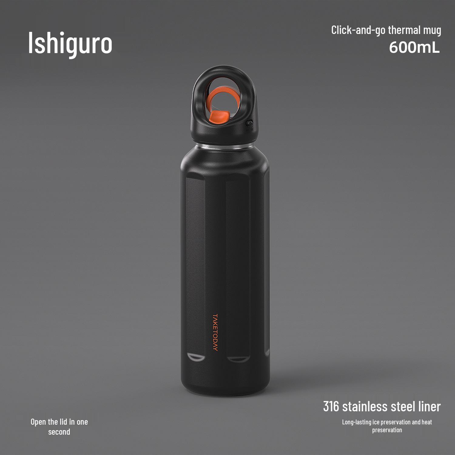 

Exclusive Era Quick Open Thermos Cup: One-Button Large Capacity Sports Water Bottle 600ml