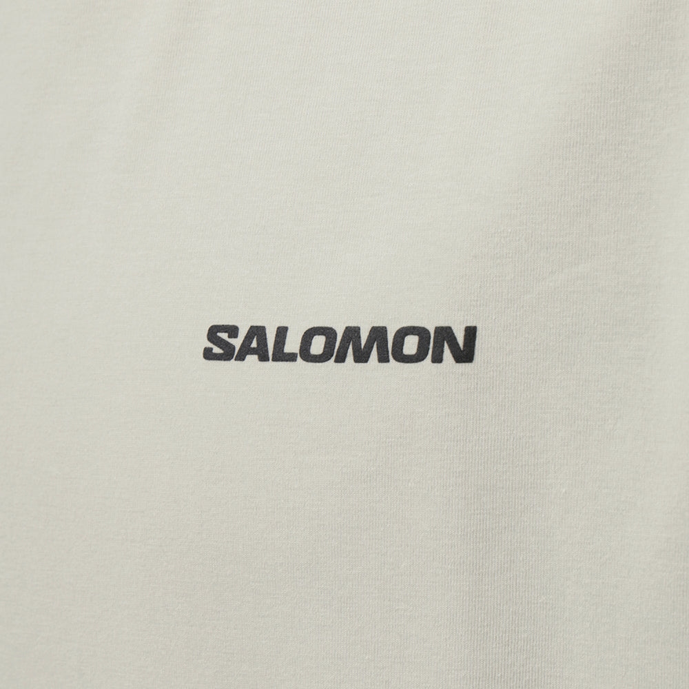 Salomon Mountain Goat Outdoor Cool Comfort Crew Neck Short Sleeve T-Shirt Unisex Tops Worm-Gray C28023