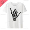 Halloween Finger Skeleton Printed  Tshirt Gothic Street Fashion Oneck Cotton Short Sleeve Tee Loose Breathable Hipster Tops