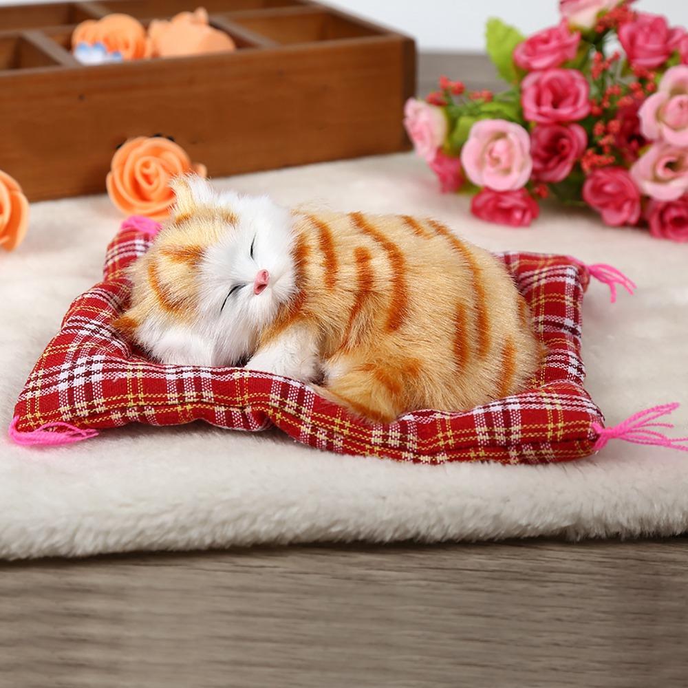 Sleeping Kittens Kitten Sounding Toy Simulation Sounding Sleeping Cats Cute Kitten Plush Toy  Home