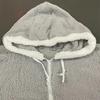 Men Hooded Fleece Jacket Adjustable Drawstring Long Sleeve Zipper Closure Coat Autumn Winter Warm Outerwear