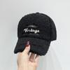 Embroidery Warm Winter Baseball Cap for Men and Women, 100% Polyester, Adjustable Thanksgiving Occasion Outdoor Travel Hat with Soft Lamb