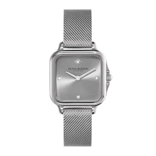 

Authorized Retailer: OLIVIA BURTON Women s Classic 28mm Grosvenor Watch in Light Gray and Silver Mesh, Model 24000086