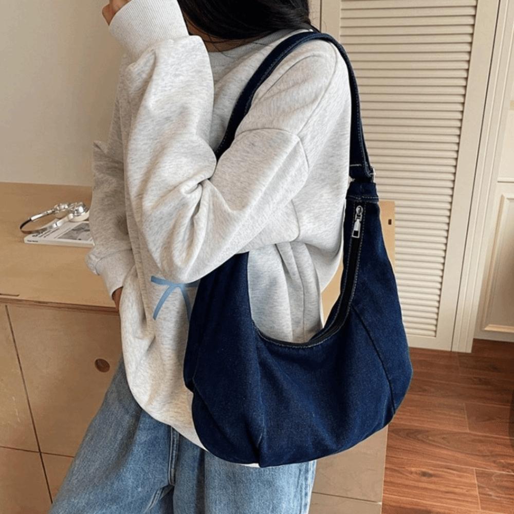 Versatile Denim Shoulder Bag Vintage Satchel Bags Fashion Hobo Sling Bag Unisex