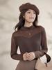 New Style Embroidered Mesh Lace Base Layer Shirt - Women's Slim Fit, Long Sleeve, Spring/Autumn Fashion Top
