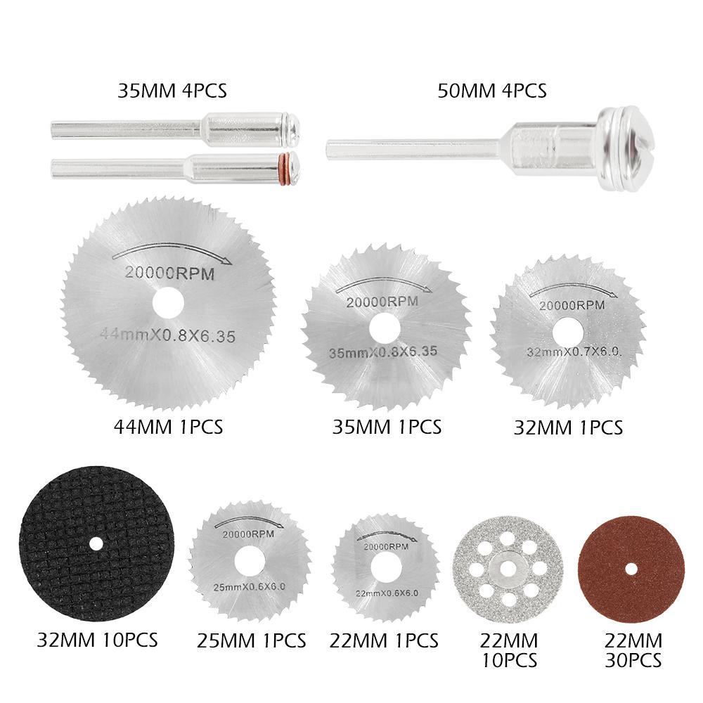 

Комплект режущих дисков, износостойкий комплект режущих дисков, комплект острых дисковых пил, профессиональные принадлежности для вращающихся инструментов со стержнем 120pcs&Multipurpose Cutting серый