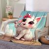 1pc Cute Cartoon Cat with Pink Bow Heart-Shaped Cartoon Blanket, Seasonal Home Decorative Blanket, for All Season Use, Bed, Couch, Office, O