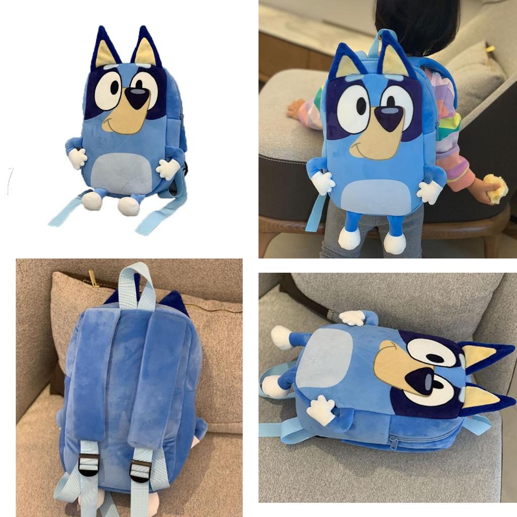 Bluey Plush School Backpack For Children Cute And Colorful Toddler Bag With Mobile Phone Pocket