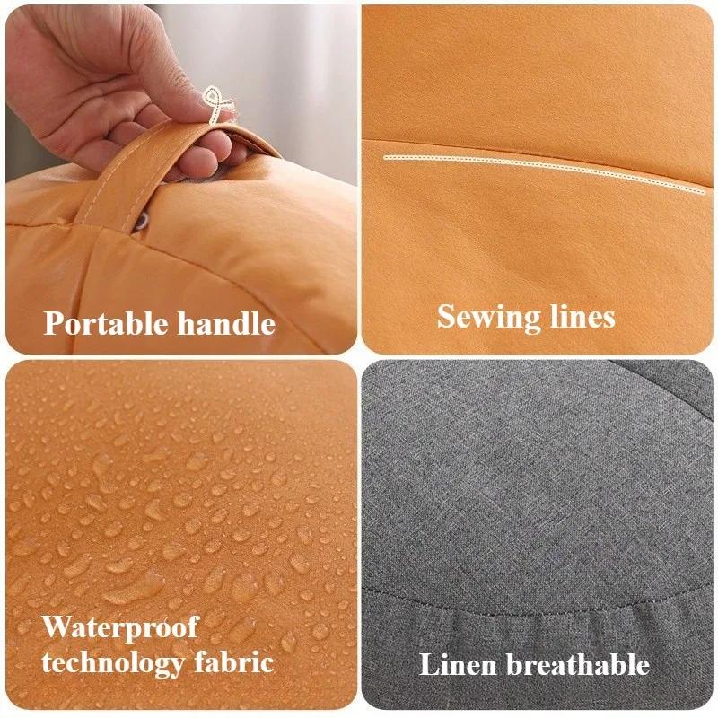 Waterproof Floor Seat Cushion Solid Color Suitable for Meditation Yoga Round Seat Pads Mat with Fillings Thicken Pads Cuscineria