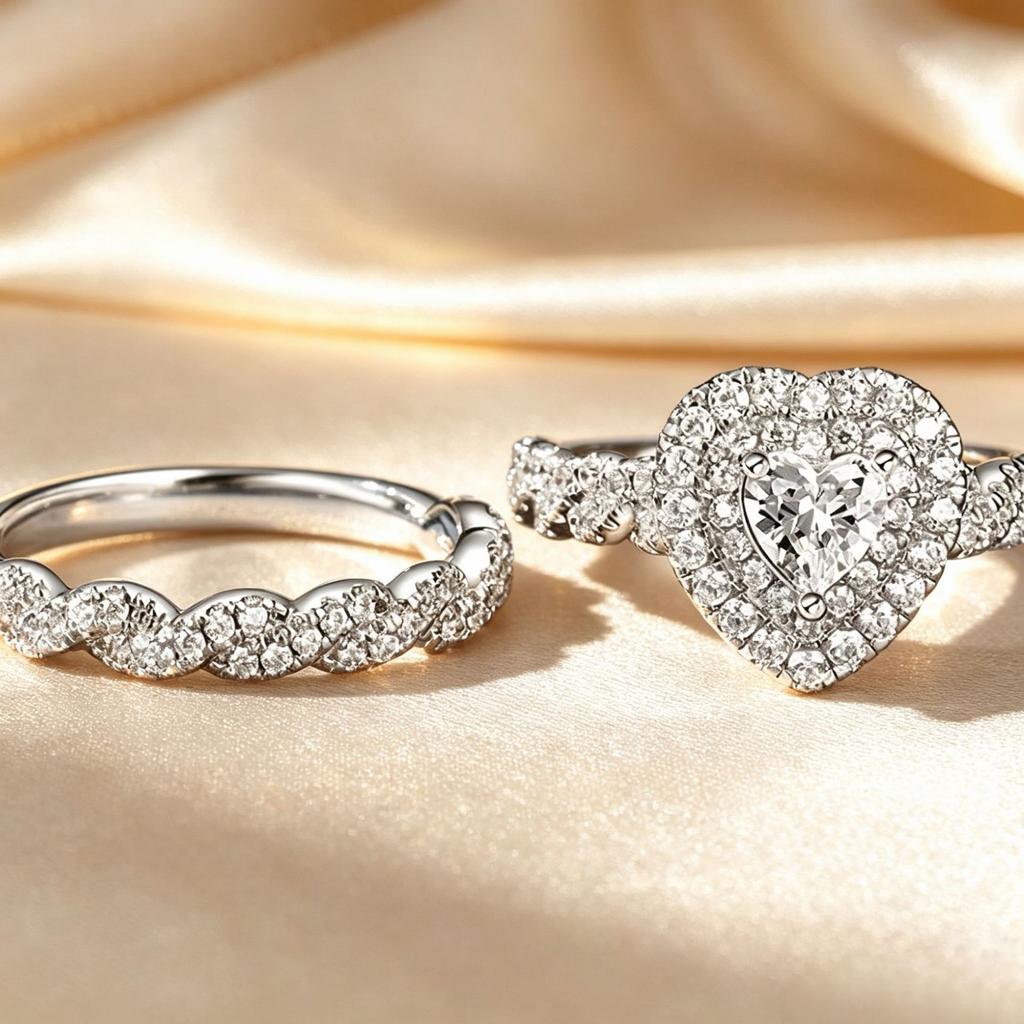 Silver Heart Designed Exquisite Rings for Women Shiny Zirconia Finger Engagement High Quality Hot Sale Jewelry