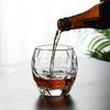 Creative Pineapple Whiskey SGlass Special-Shaped Glass Water Cup Household Transparent Egg-Shaped Cup Golden Edge Cup Juice