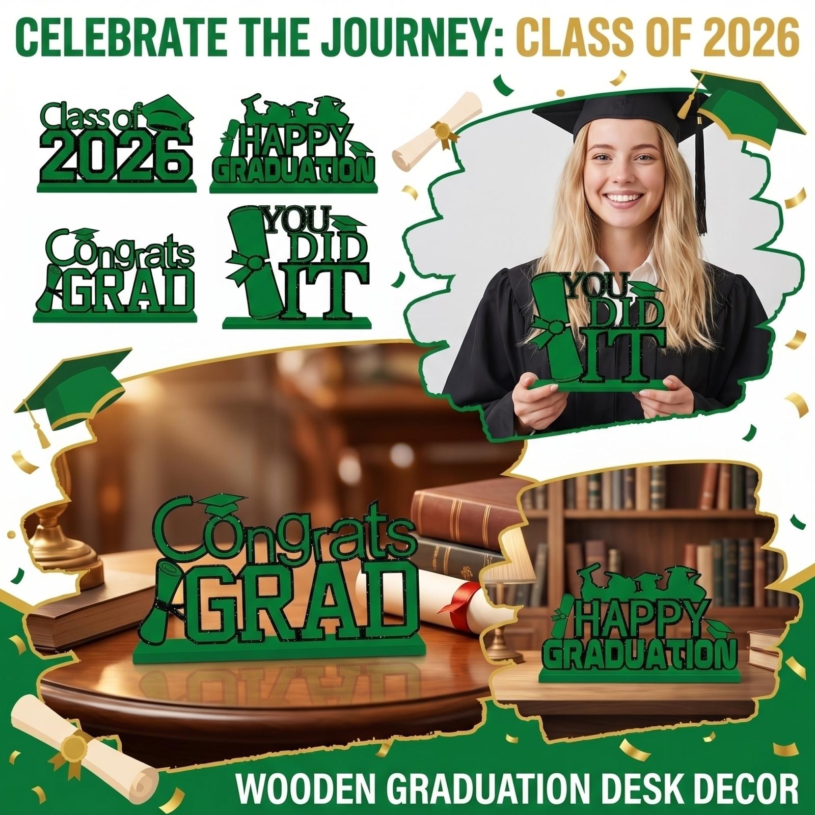 

Graduation Wooden Desktop Decoration one size