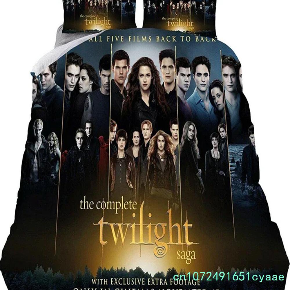 Set Biancheria da Letto Saga di Twilight Stampato 3D Per Camera da Letto Morbido Moderno Copriletto Comodo Copripiumino per Bambini Coperta e Federa