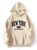 Unisex 2025 New York Casual Hoodie - Fashionable & Comfortable Loose Sweatshirt for Couples