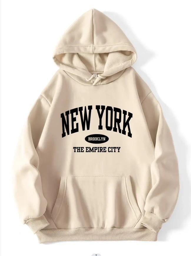 Unisex 2025 New York Casual Hoodie - Fashionable & Comfortable Loose Sweatshirt for Couples