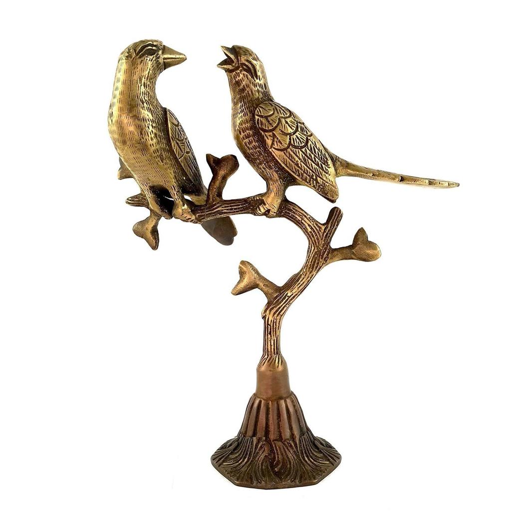 Brass Love Birds on Tree Showpiece for Home Decor, 9 Inches, Home Decor Show Piece, Figurines for Home Decor, Home Decor Artifacts
