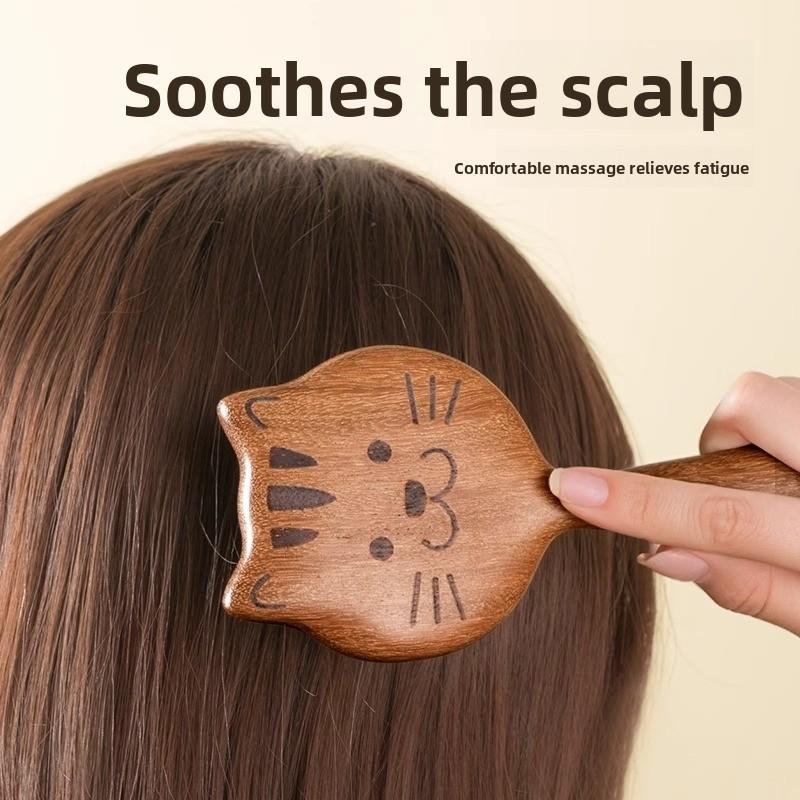 Head Meridian Massage Comb, Cute Pet-shaped Cat Paw Style, Round Teeth, Scalp Care, No Hair Sticking, Stress-relieving, Coarse Teeth Comb