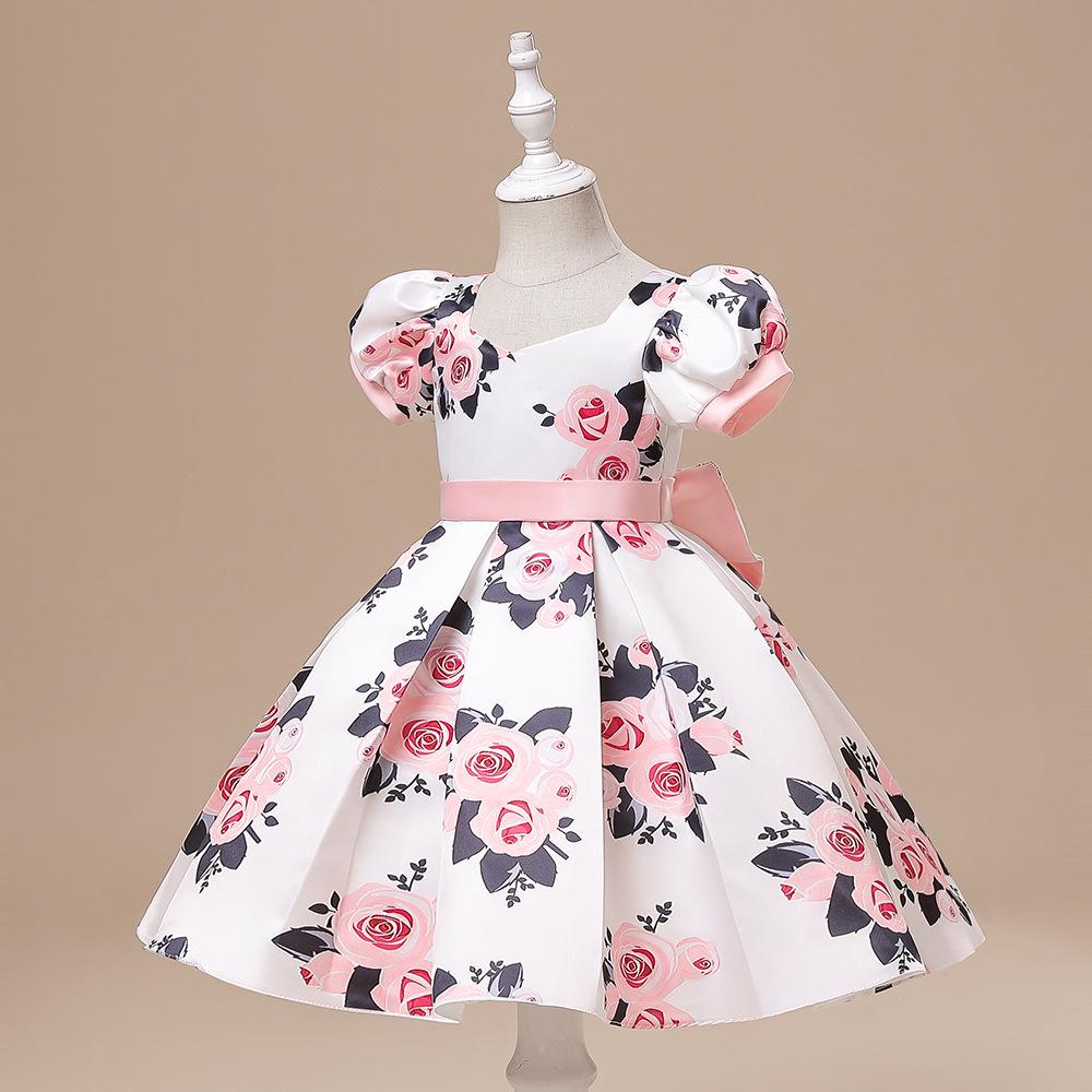 2024 Girls' Elegant Satin Princess Dress for Formal Events and Birthdays