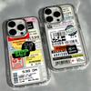 Luxury Stamp Label Barcode Phone Case for Xiaomi Redmi A3 A5 10C 12 13 13C 14C Note10 12 13 14 Pro Plus 4G 5G Transparent Cover