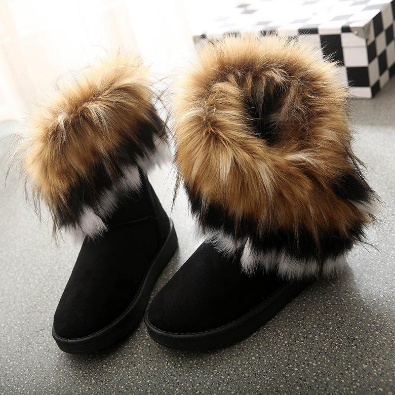 

Winter new thickened warm snow boots for women, versatile fluffy short boots for women in autumn and winter 42 чорний