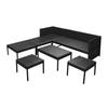 6 Piece Garden Lounge Set with Cushions Poly Rattan Black