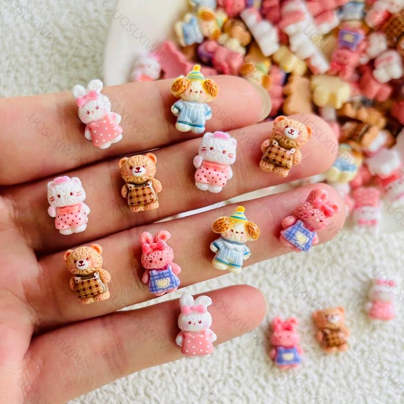 22 Pieces Of Cartoon Resin Animal Cat Nail Art Rhinestone 3D Decoration Diy Production, Suitable For Nail Art And Jewelry A151