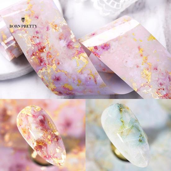 Marmo Macchiato Stelle Ornamenti Unghie Adesivo Nail Art Rosa Blu Foil Manicure Decalcomanie Trasferimento