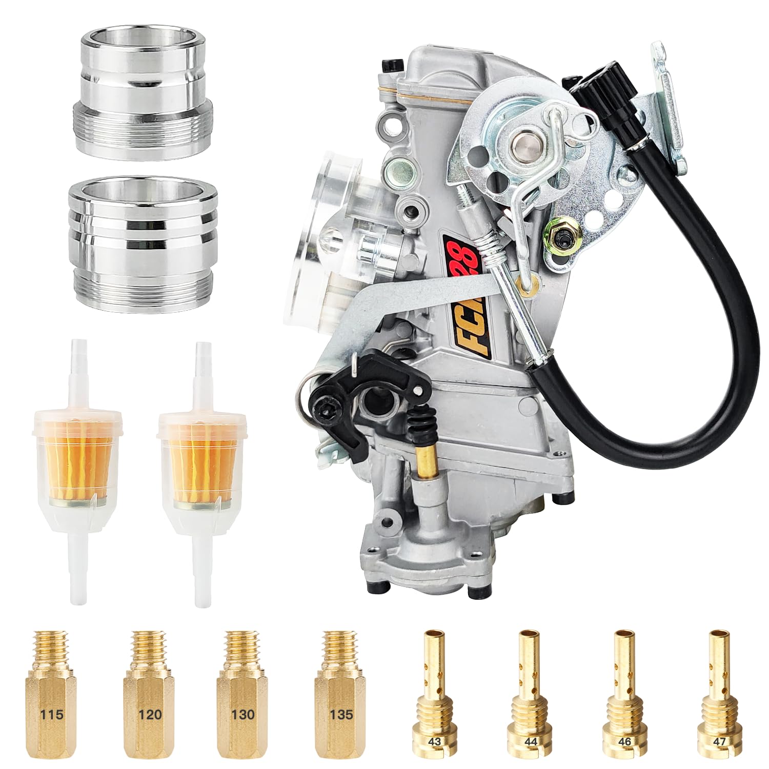 Карбюратор FCR28 Jetsetmoto Мотоцикл FCR Keihin FCR28 Послепродажный Подходит для Мотоциклов [Цинк] Карбюратор, Цинк, 28 мм, Ремонт/Замена, Деталь,