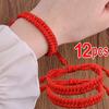 1/12 stuks Handgemaakte Tibetaans Boeddhistische Gelukstouw Armbanden Bangles Rode Draad Verstelbare Knoopjes Armband voor Vrouwen Mannen Pols Sieraden