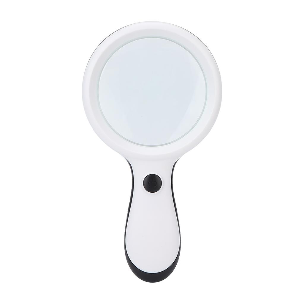 Handliche Leselupe LED-Lupe 10-fach 88mm zum Lesen von Büchern und ZeitungenWeiß