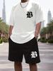 2026 Summer New Men's Casual Set Printed Sportswear Summer Street Outdoor Shorts Set
