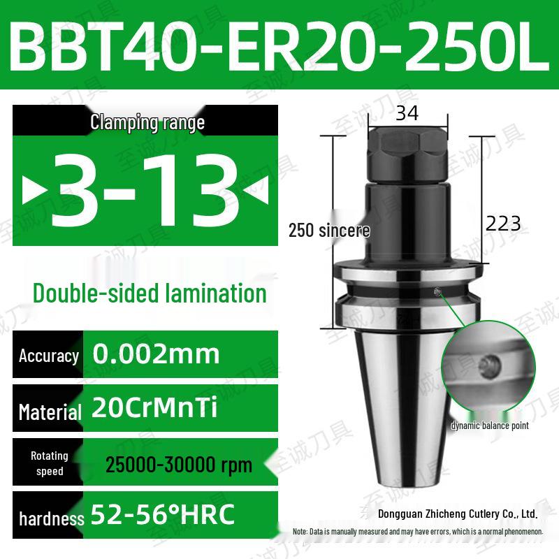CNC-Hochgeschwindigkeits-Doppelseitiger BBT30/40/50-ER20/25/32 Werkzeughalter mit Dynamischer Auswuchtung