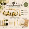 Handmade Accessory DIY Kit Crochet Bracelet Kit, Flower Craft Set with Beads, Yarn And Beads Floral Making for Beginners, Gift Beginners