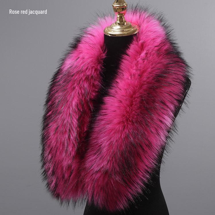 Воротник и шаль из искусственного меха лисы-енота – Пушистый, теплый шарф для осени и зимы