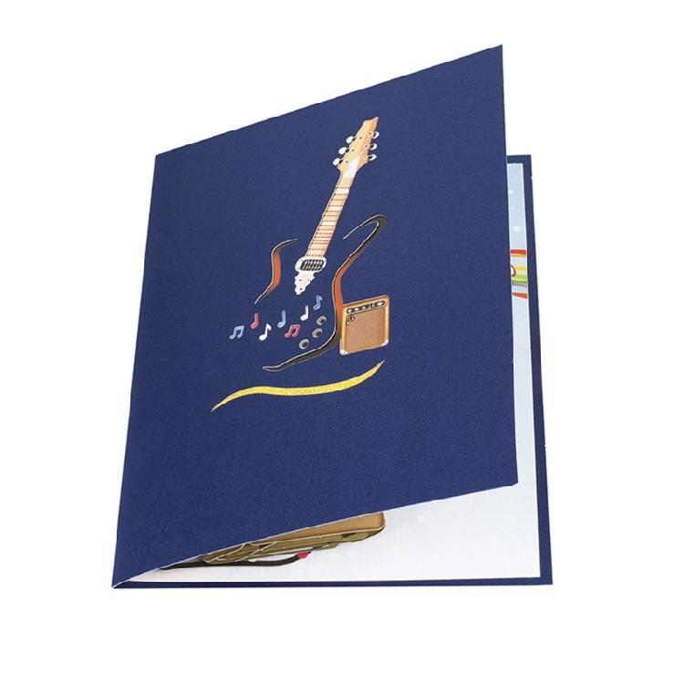 Stylish 3D Popup Guitar Card Fine Craftsmanship Special Gift Accessory for Parties Supplies and Festivities Decoration