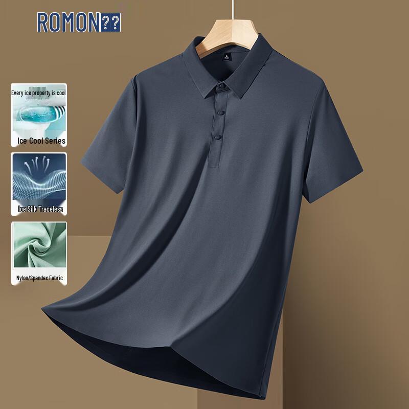 

ROMON Men s Ice Silk Sun Protection Quick-Dry Polo T-Shirt M