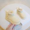 Children's snow boots, winter boys' short boots with thick fleece, girls' cotton boots, warm baby cotton shoes