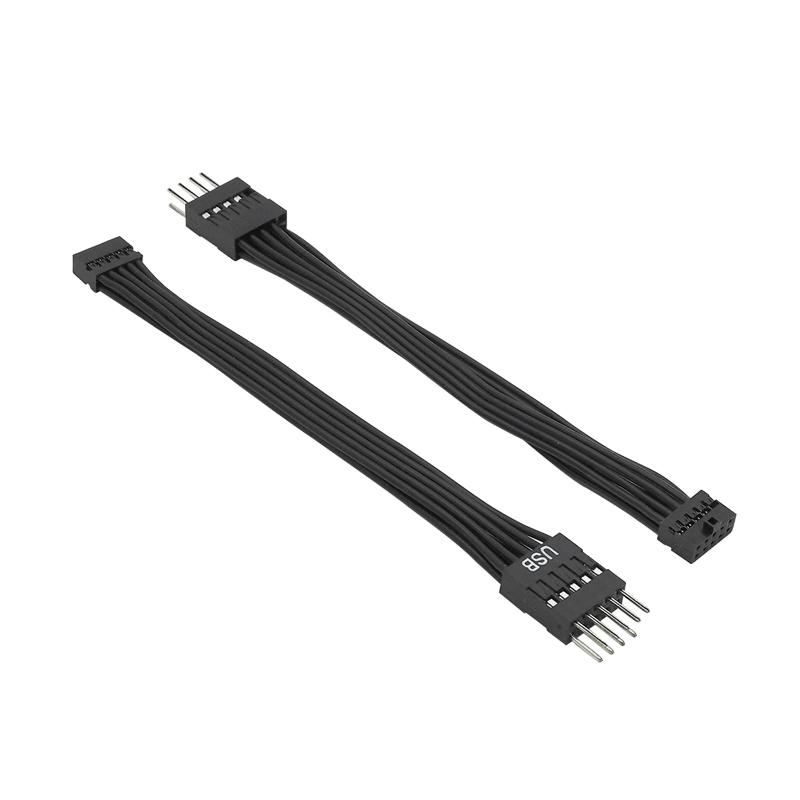 Dupont Mini USB 2.0mm 10Pin Female To Dupont USB 2.54mm 9Pin Male Power Extension Cable for PC Motherboard 12cm