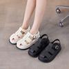 Summer New Women's Leather Bag Head Sandals Women's Casual Platform Pig Cage Shoes Woven Fashion Women