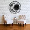 Metal Wall Art Sun and Moon Laser Cut Black Steel Home Decor Modern Design