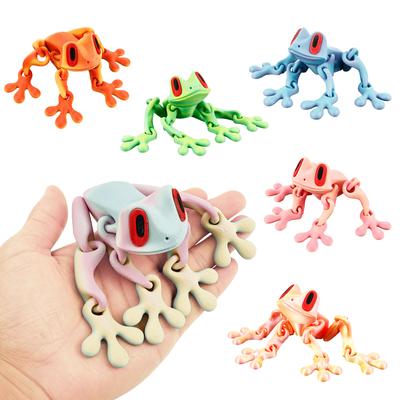 הדפסת תלת מימד סימולציה צפרדע עץ מפרק נייד קישוטי צפרדע מטבח קישוט בית משרד חיה שולחן צעצוע מגנט למקרר